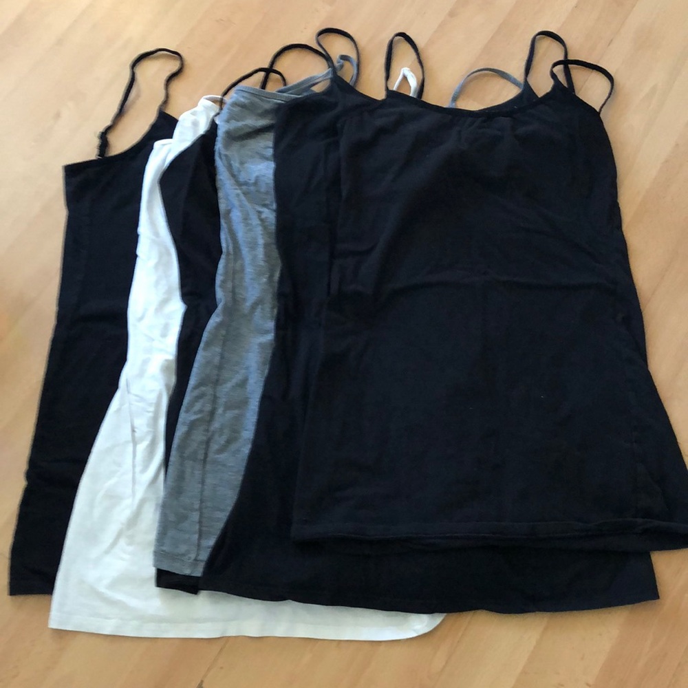 6 tank tops with elastic straps
